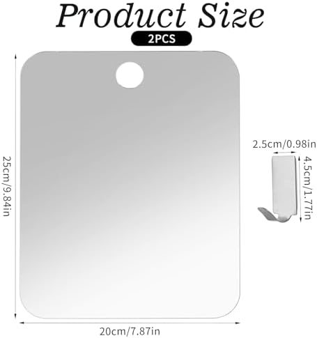 Sorcristy 2 Pack Fogless Acrylic Shower Mirror Set 1