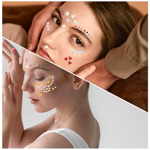 9 Sheets Self Adhesive Face Gems Stickers
