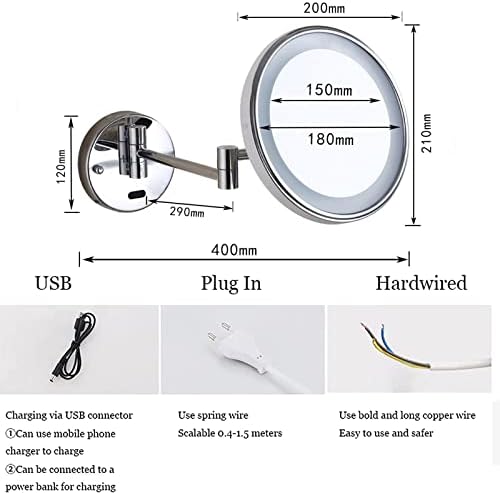 NOVOCE Smart Sensor Makeup Mirror with Lights 10X Magnification