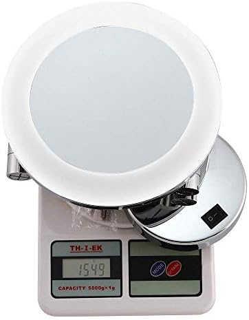 FUDGIO 8 Inch Wall Mount Vanity Mirror with LED and 3X Magnification