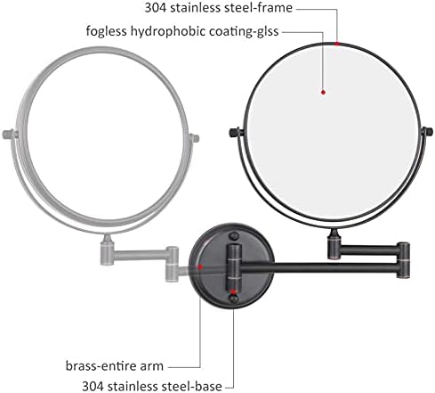 NOVOCE 8 Inch Adjustable Makeup Mirror with 3X Magnification