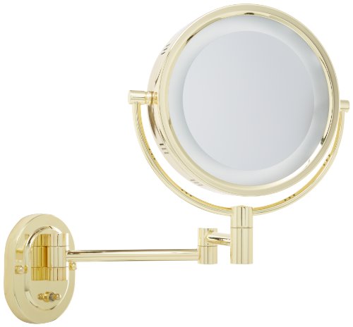 Jerdon Lighted Makeup Mirror with 5X Magnification and Halo Lighting