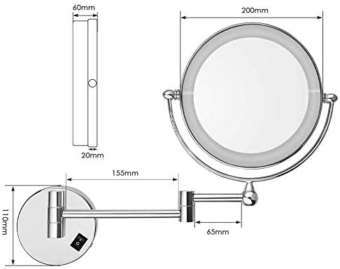 LCARY 10X Magnifying Wall Mounted Makeup Mirror