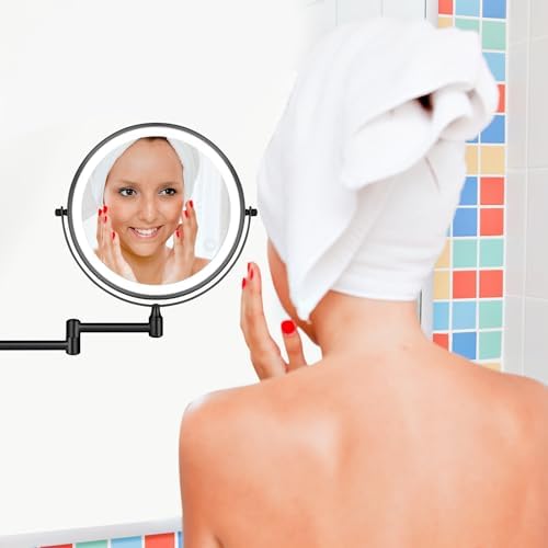 ZLOKLA 8 Inch Rechargeable Makeup Mirror with 1X10X Magnification