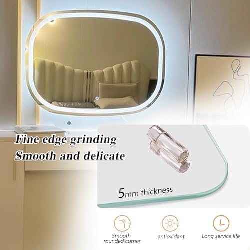 Oval Dimmable LED Vanity Mirror For Wall