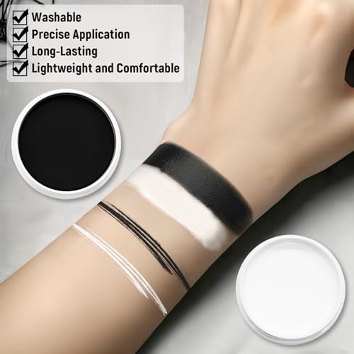 GCCL Black White Face Paint Set - 247 oz Professional Kit
