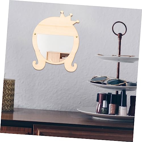 Cute Wooden Makeup Mirror for Girls Home Decor