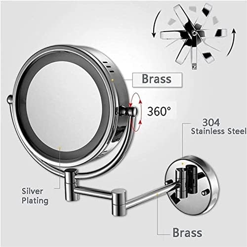 GALSOR Makeup Mirror 360 Rotation Dual-Sided Gold
