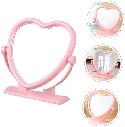 BESTYASH Heart Shaped Double Sided Makeup Mirror with Sturdy Base