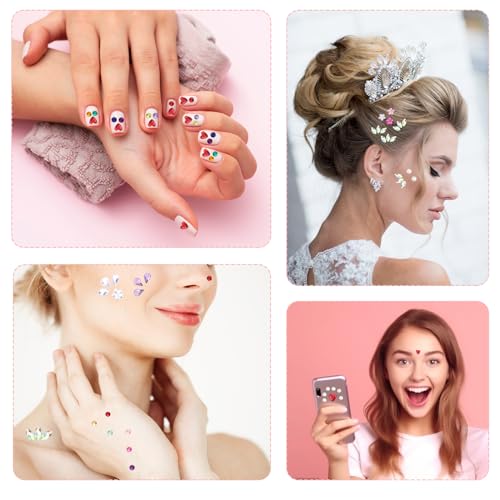 9 Sheets Self Adhesive Face Gems Stickers