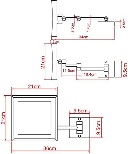 ZADIKO Wall Vanity Mirror with 3X Magnification and LED Light