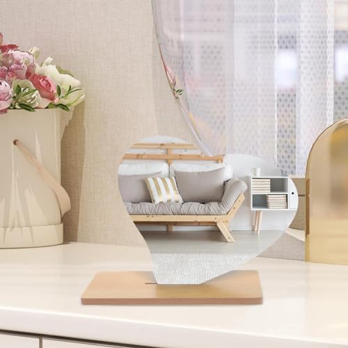 Unomor Irregular Heart Shaped Vanity Mirror with Stand 1