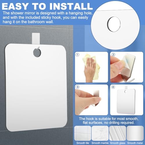 HINMAYGO Fogless Shower Mirror for Shaving 945 x 787 Wall Hanging