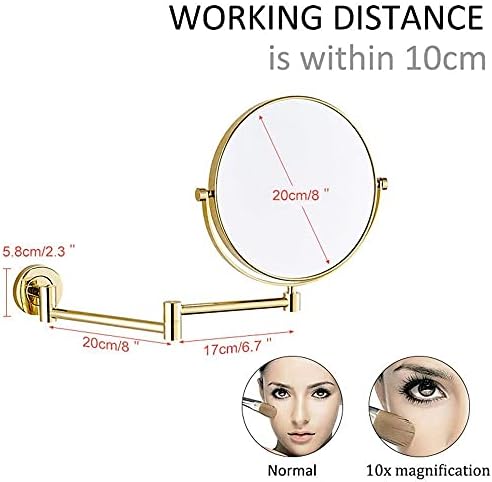 LCARY 8 Inch Adjustable Makeup Mirror Wall Mount