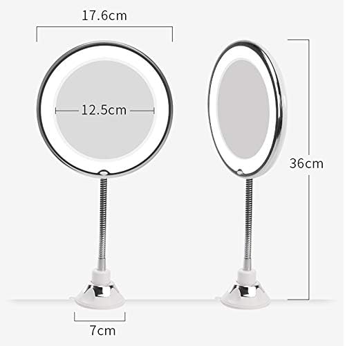 AMHIL 10X Magnifying LED Makeup Mirror with Suction