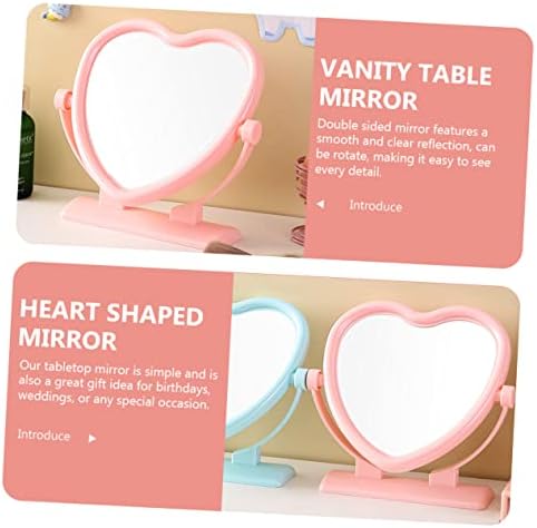 VALICLUD Heart Shaped Double Sided Makeup Mirror Portable