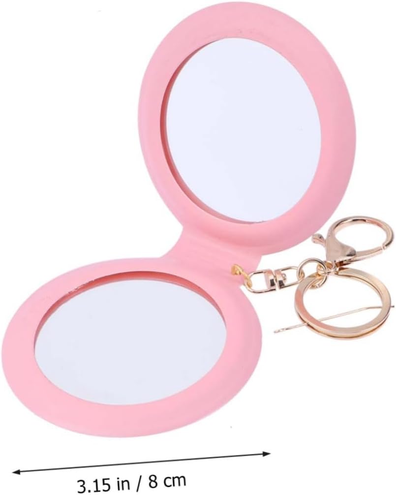 FOMIYES Mini Folding Makeup Mirror with PU Leather Frame