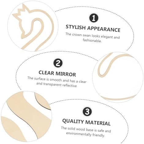 Healeved Elegant Swan Shape Waterproof Acrylic Mirror