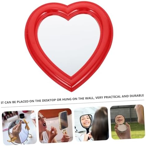 Heart Shaped Desktop Makeup Mirror with HD Clarity