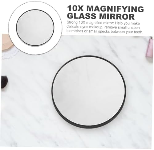 OUNONA 10x Magnifying Mirror with Suction Cups Black