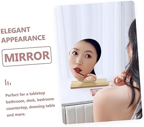 Alipis Acrylic Vanity Mirror with Wooden Base 1