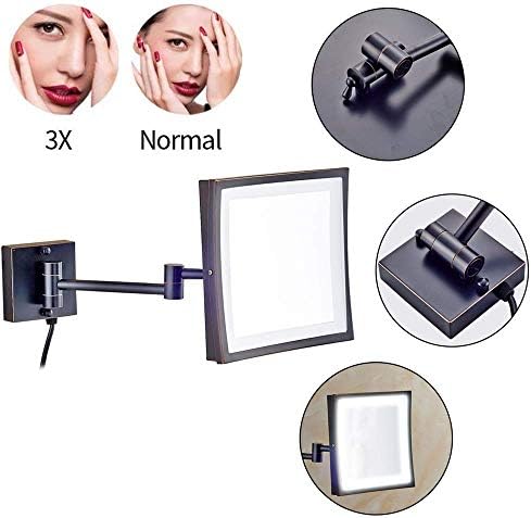 ZADIKO Wall Vanity Mirror with 3X Magnification and LED Light