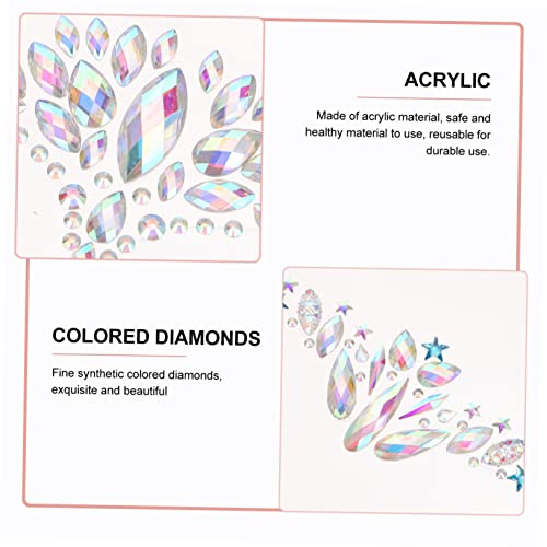 Healvian Face Rhinestone Decals 4 Sheets Set