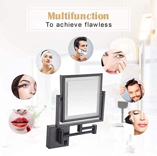 DEIHGE 8 Wall-Mounted Makeup Mirror with 3X Magnification