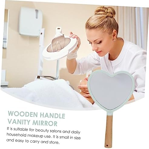 Heart Shape Handheld Makeup Mirror for Home Travel 1