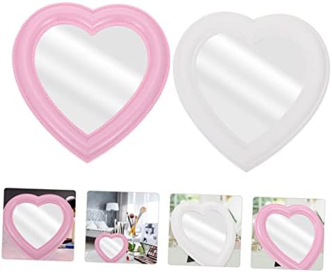 Cute Heart Vanity Mirror 2 Pack Wall Mounted Makeup Mirror