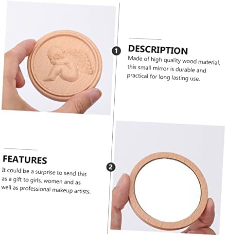 FRCOLOR Retro Style Carved Angel Cosmetic Mirror