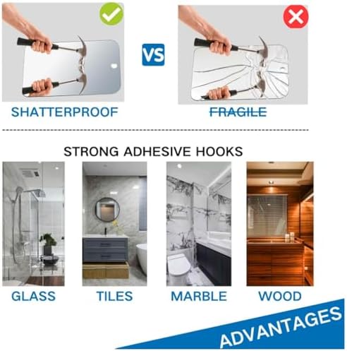 Shower Mirror Fogless for Men Women 984x787 Shatterproof and Safe