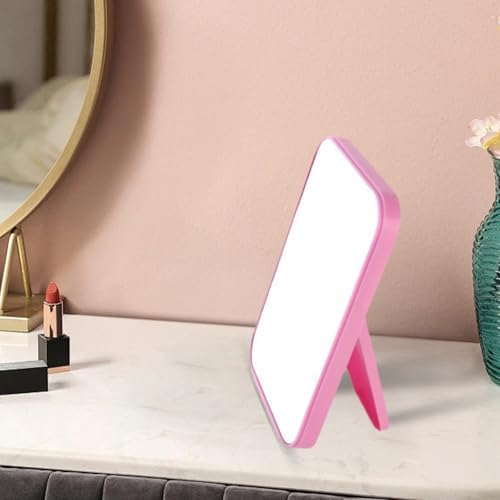 Portable Foldable Makeup Mirror with Pink Design