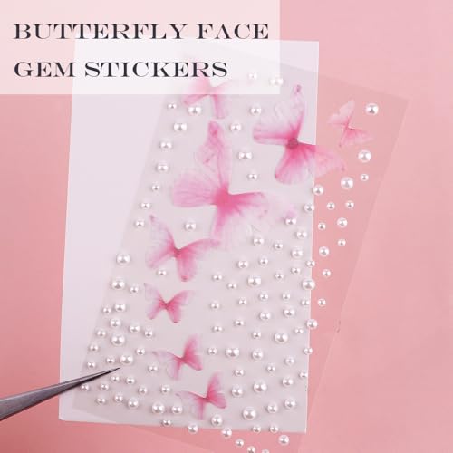 GELXGRIT Butterfly Gem Stickers 4 Sheets