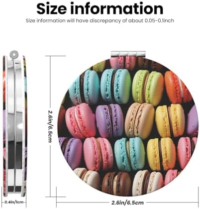 Macaron Biscuit Flavored Pastries Compact Travel Mirror 2X 1X Magnification
