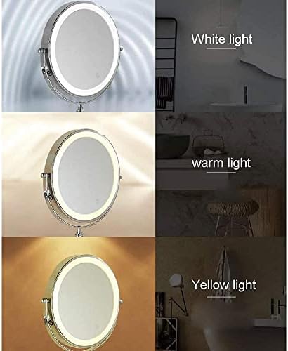 GALSOR 8-inch Double-Sided LED Makeup Mirror with Touch Switch