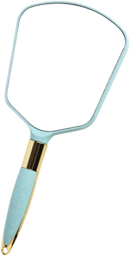 GALPADA Portable Handheld Makeup Mirror with Wall Hanging Hole Blue