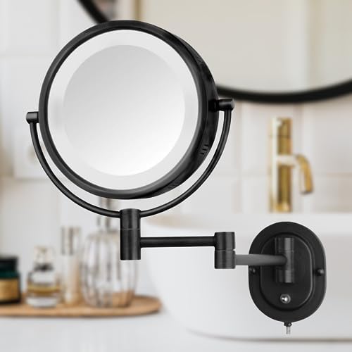 JERDON Lighted Makeup Mirror with 5X Magnification
