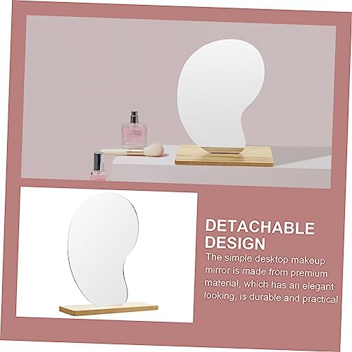 MAGICLULU Desktop Vanity Mirror with Wooden Base