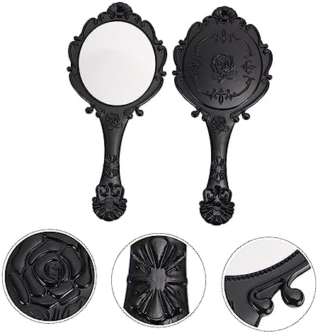 2Pcs Retro Handheld Makeup Mirror for Women