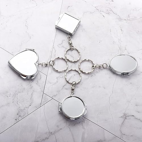 Compact Folding Mirror Key Chain for Travel