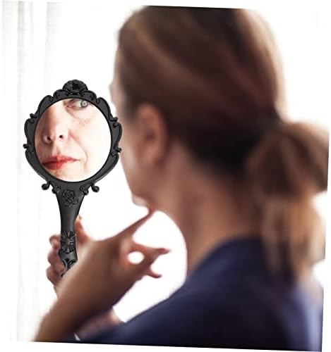 2Pcs Retro Handheld Makeup Mirror for Women