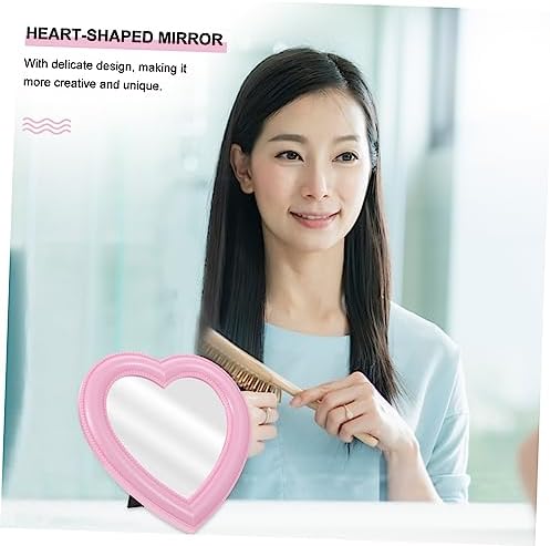 Alipis Heart-Shaped Makeup Mirror for Vanity