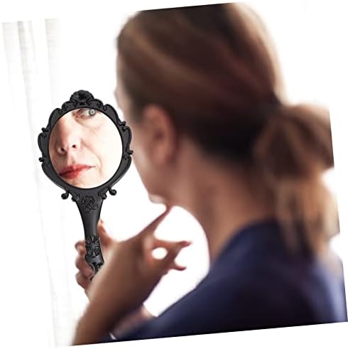 FRCOLOR 2pcs Portable Makeup Mirror Retro Style