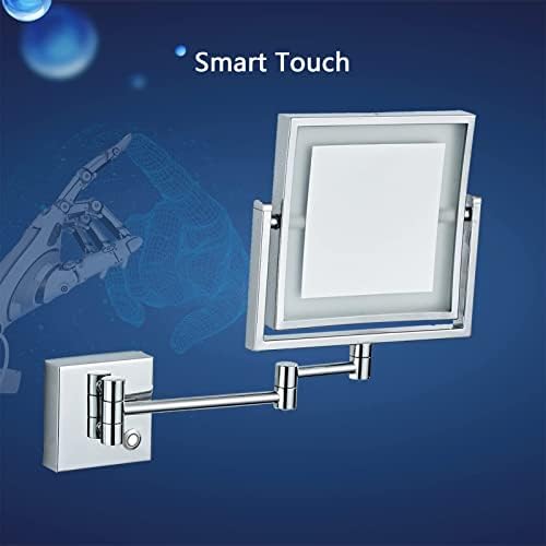 LED Wall Mounted Makeup Mirror with 360 Swivel and 3X Magnification 1