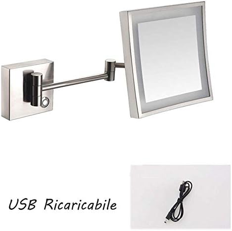 LCARY Wall Mounted Makeup Mirror with 3X Magnification and Lights
