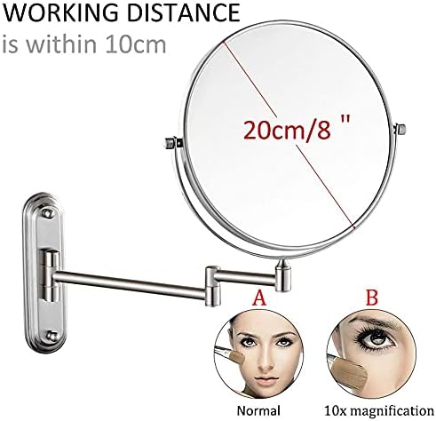 DEIHGE Wall-Mounted Brass Makeup Mirror