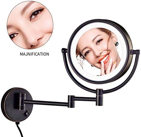 8 Inch LED Makeup Mirror with Magnification and Locking Suction
