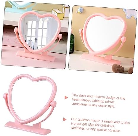 VALICLUD Heart Shaped Double Sided Makeup Mirror Portable
