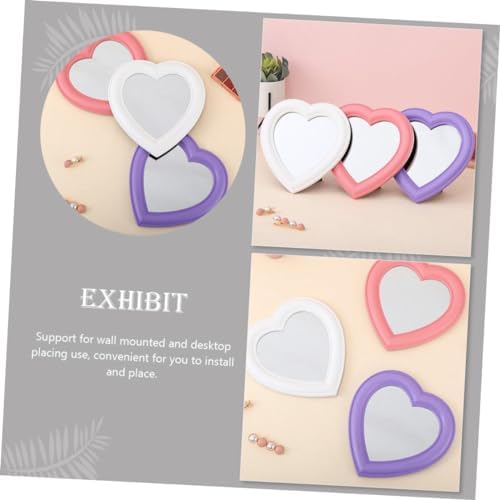 2Pcs Heart Shaped Makeup Mirror Wall Mounted Desktop Use
